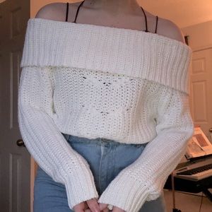 off the shoulder chunky sweater